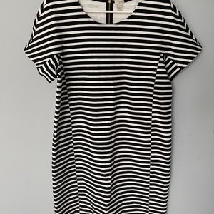 J. Crew black and white striped dress